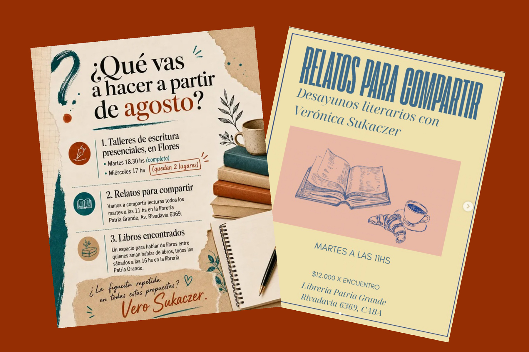En agosto crecen las propuestas literarias junto a Verónica Sukaczer 